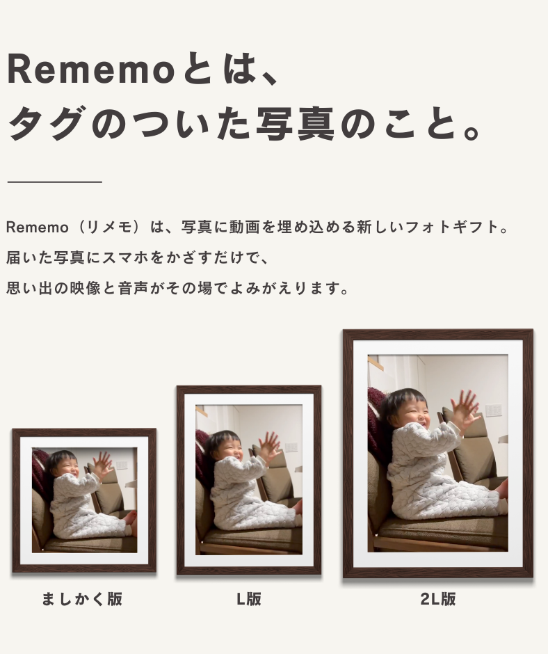 Rememoとは、タグのついた写真。ましかく版・L版・2L版